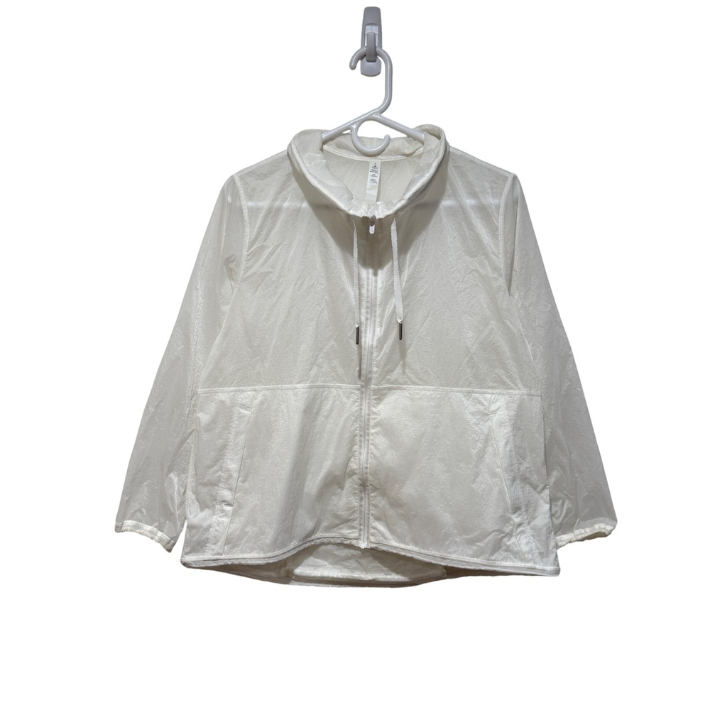 Lululemon Translu Anorak Rain Jacket White Translucent Full Zip Sz 4 Sheer Casua - Picture 2 of 16